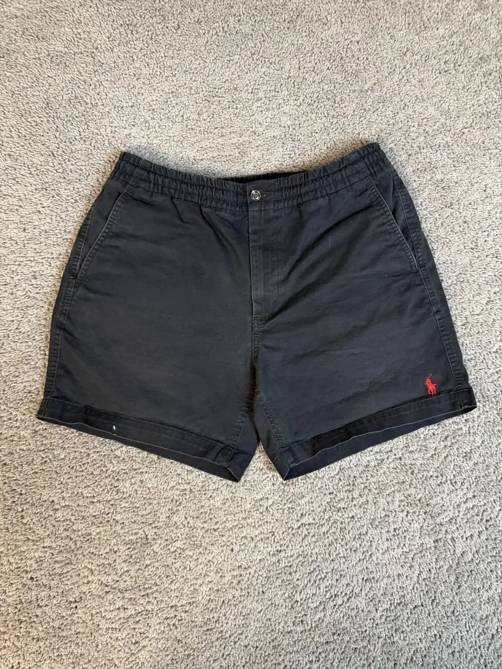 Polo Ralph Lauren Shorts Mens M Black Chino Classic Stretch Drawstring Pockets